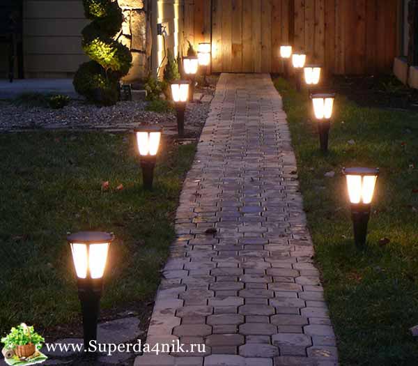 Садовые светильники для дорожек